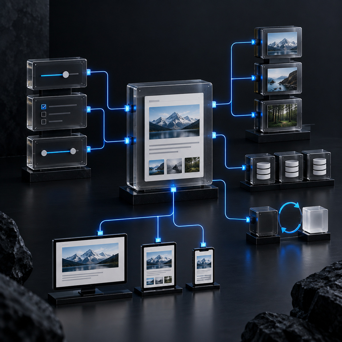 arquitectura modular de plugins wordpress con contenido adaptable y componentes de datos conectados