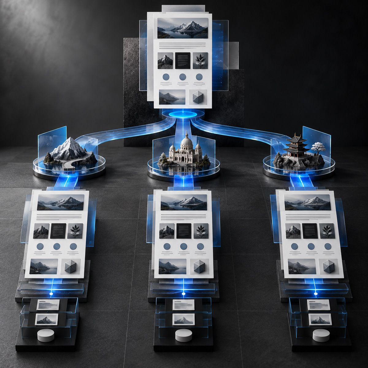arquitectura wordpress multilingüe con ramas de contenido sincronizadas y rutas estructuradas